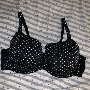 Lane Bryant White Polka Dot Cacique Bra